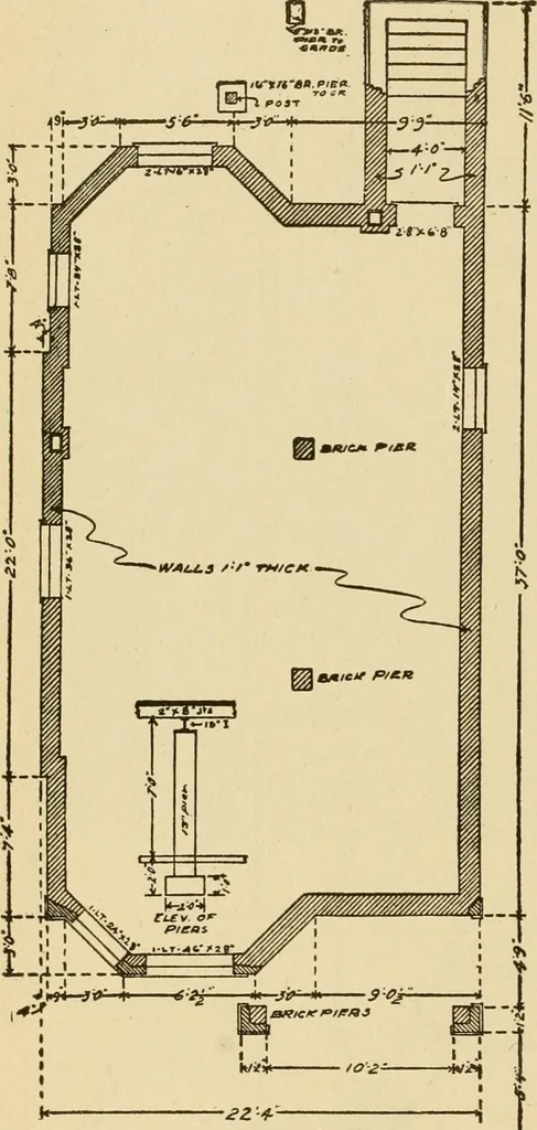 An illustration from Radford's brick houses and how to build them : a standard collection of new, original, and artistic designs for brick houses, apartments, stores and flats, garages, etc. ; together with complete instruction in the manufacture of brick and its practical uses as a building material selected and compiled by William A. Radford ... Every plan designed and executed by a corps of licensed architects of the highest professional standing, assisted by a staff of expert draftsmen. Over 300 designs and details., 1912, leaf 71