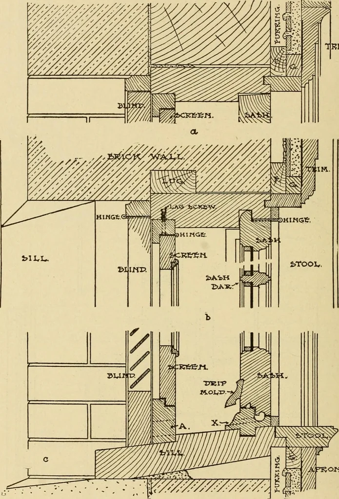 An illustration from Radford's brick houses and how to build them : a standard collection of new, original, and artistic designs for brick houses, apartments, stores and flats, garages, etc. ; together with complete instruction in the manufacture of brick and its practical uses as a building material selected and compiled by William A. Radford ... Every plan designed and executed by a corps of licensed architects of the highest professional standing, assisted by a staff of expert draftsmen. Over 300 designs and details., 1912, leaf 89