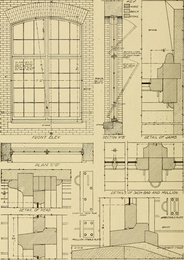 An illustration from Radford's brick houses and how to build them : a standard collection of new, original, and artistic designs for brick houses, apartments, stores and flats, garages, etc. ; together with complete instruction in the manufacture of brick and its practical uses as a building material selected and compiled by William A. Radford ... Every plan designed and executed by a corps of licensed architects of the highest professional standing, assisted by a staff of expert draftsmen. Over 300 designs and details., 1912, leaf 95