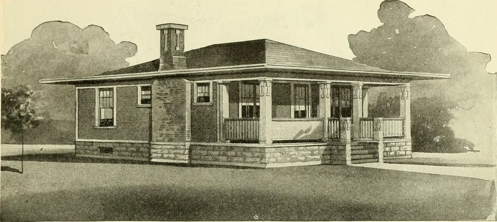 An illustration from Radford's combined house and barn plan book, 1908, leaf 100