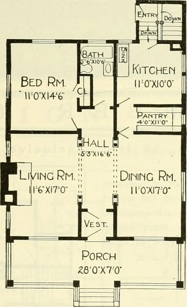 An illustration from Radford's combined house and barn plan book, 1908, leaf 100