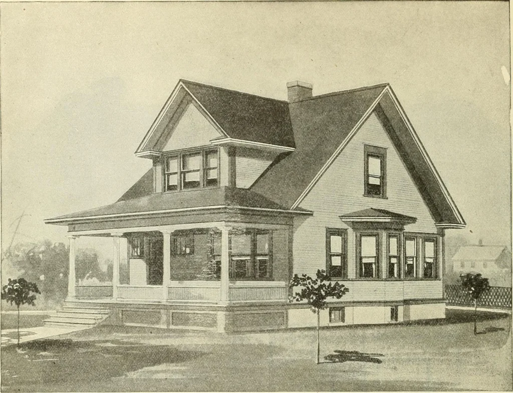 An illustration from Radford's combined house and barn plan book, 1908, leaf 101