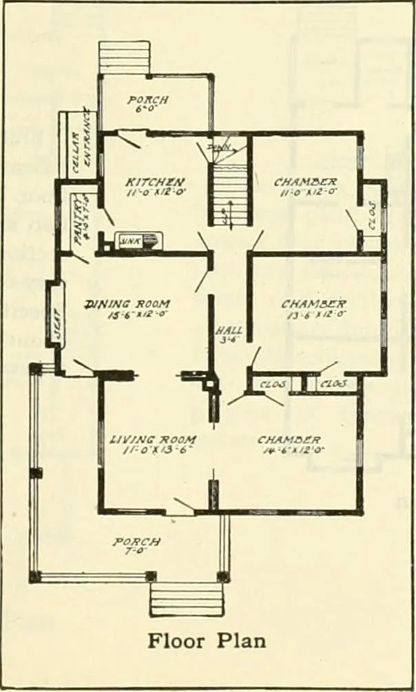 An illustration from Radford's combined house and barn plan book, 1908, leaf 102
