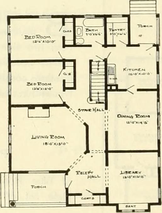 An illustration from Radford's combined house and barn plan book, 1908, leaf 103