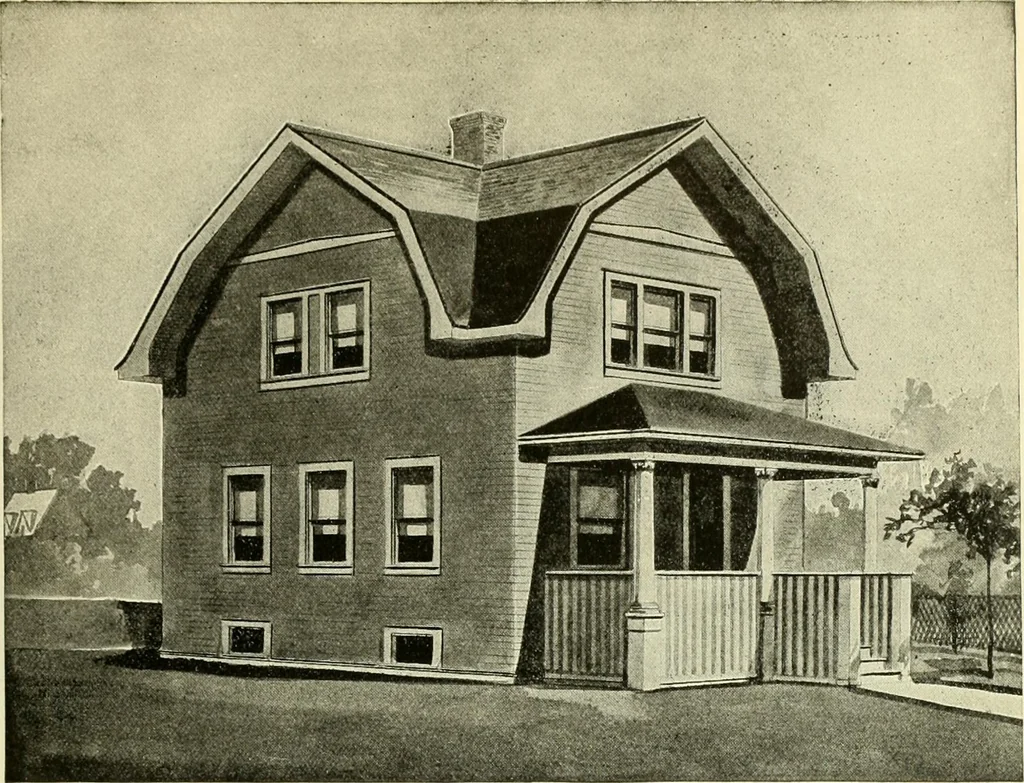 An illustration from Radford's combined house and barn plan book, 1908, leaf 104