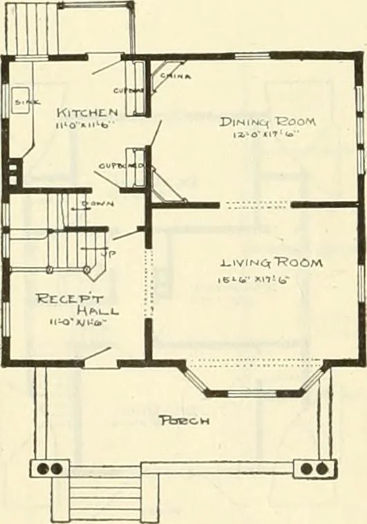 An illustration from Radford's combined house and barn plan book, 1908, leaf 105