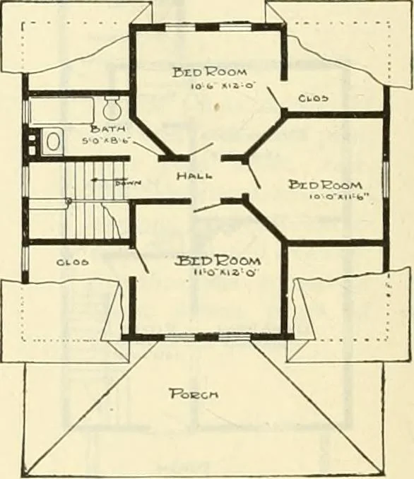 An illustration from Radford's combined house and barn plan book, 1908, leaf 105