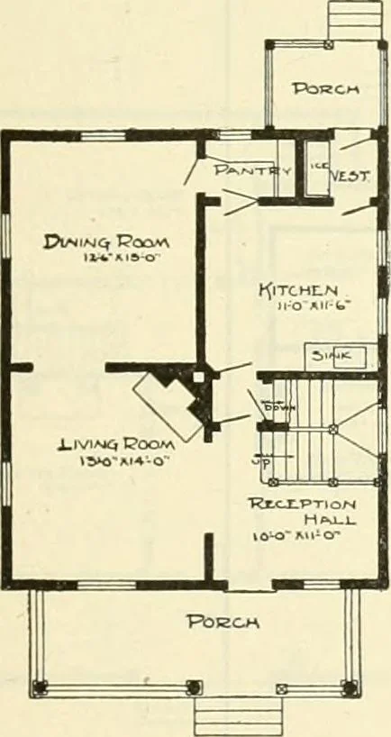 An illustration from Radford's combined house and barn plan book, 1908, leaf 106