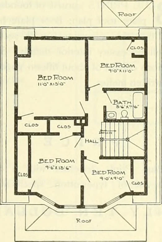 An illustration from Radford's combined house and barn plan book, 1908, leaf 106
