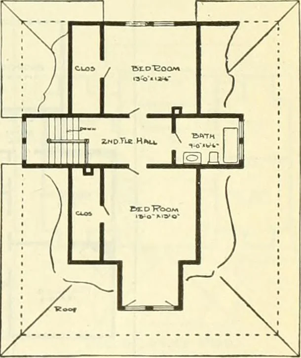 An illustration from Radford's combined house and barn plan book, 1908, leaf 108