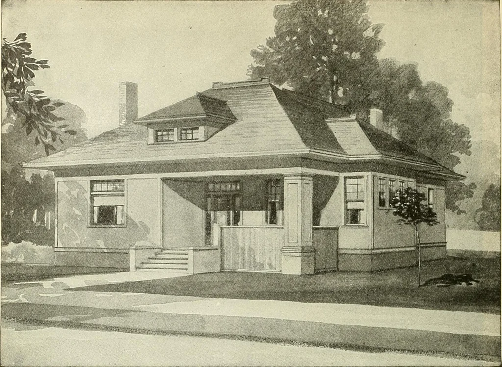 An illustration from Radford's combined house and barn plan book, 1908, leaf 109