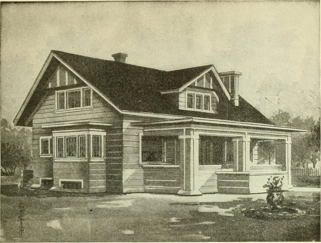 An illustration from Radford's combined house and barn plan book, 1908, leaf 12
