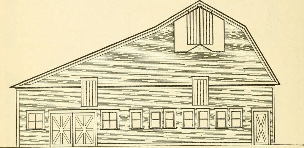 An illustration from Radford's combined house and barn plan book, 1908, leaf 127