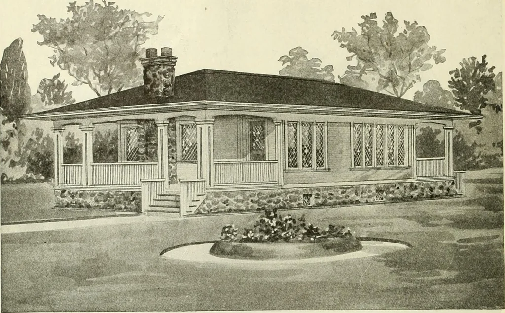 An illustration from Radford's combined house and barn plan book, 1908, leaf 13