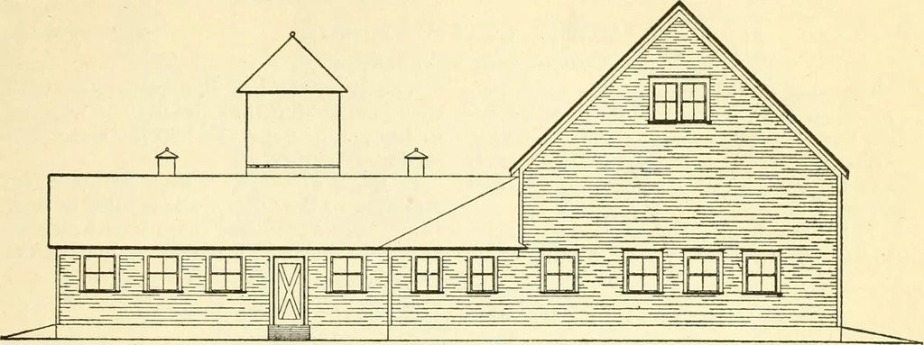 An illustration from Radford's combined house and barn plan book, 1908, leaf 132