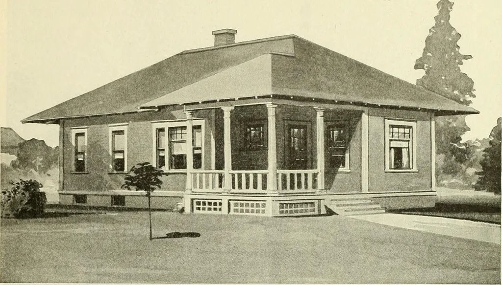 An illustration from Radford's combined house and barn plan book, 1908, leaf 14