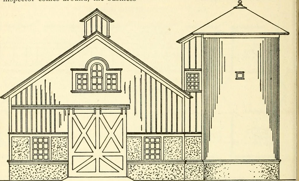 An illustration from Radford's combined house and barn plan book, 1908, leaf 143