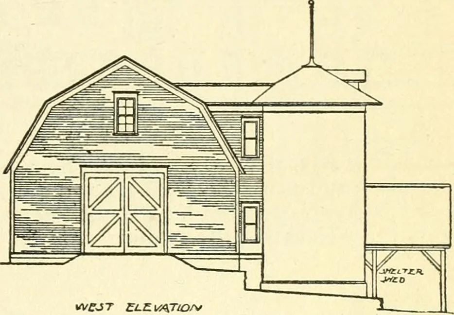 An illustration from Radford's combined house and barn plan book, 1908, leaf 146