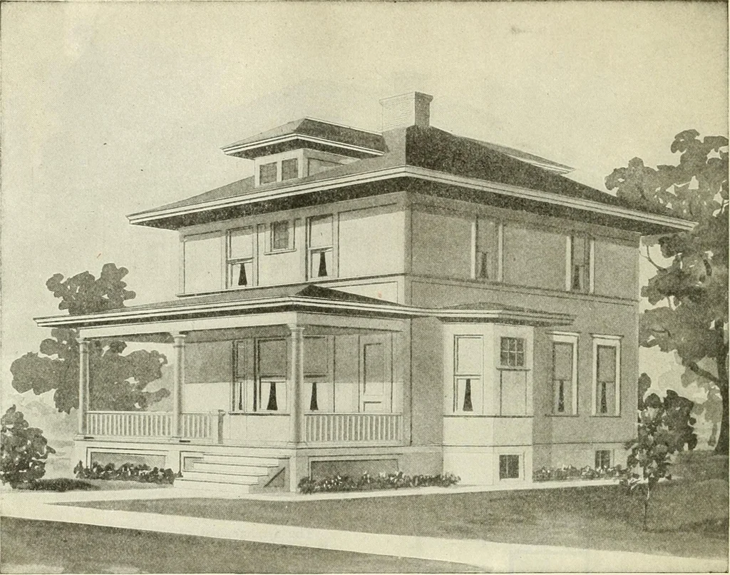 An illustration from Radford's combined house and barn plan book, 1908, leaf 15