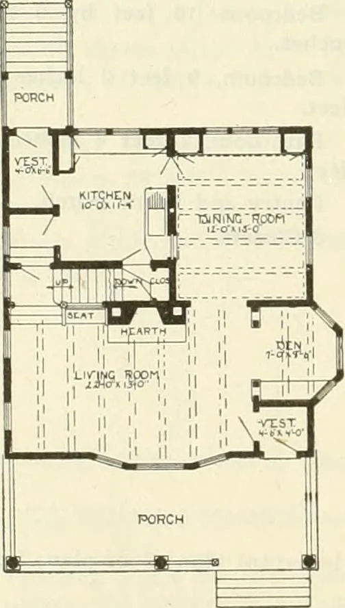 An illustration from Radford's combined house and barn plan book, 1908, leaf 15