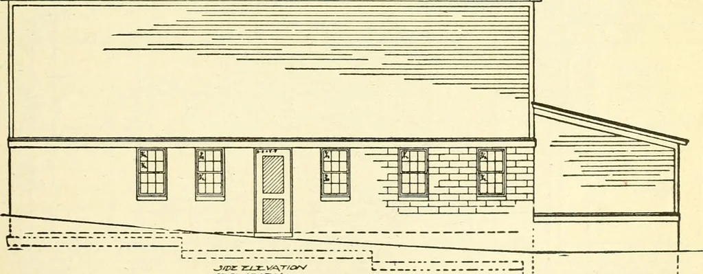 An illustration from Radford's combined house and barn plan book, 1908, leaf 150