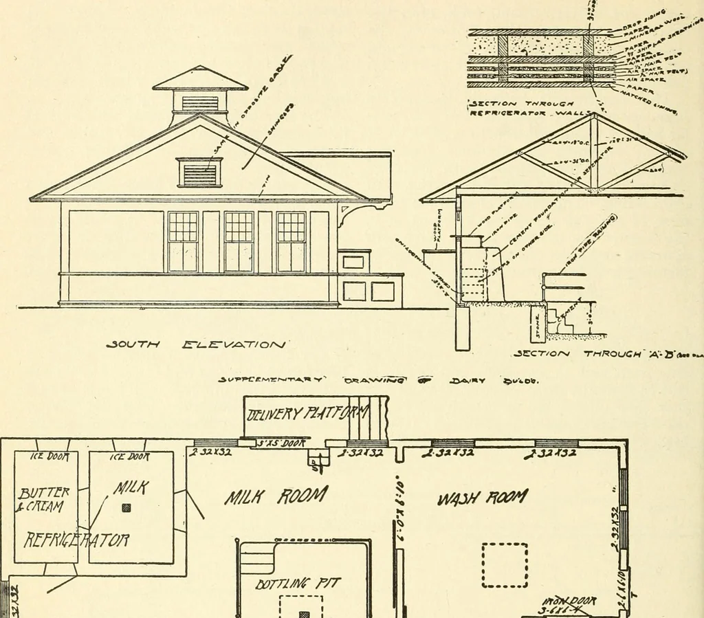 An illustration from Radford's combined house and barn plan book, 1908, leaf 155