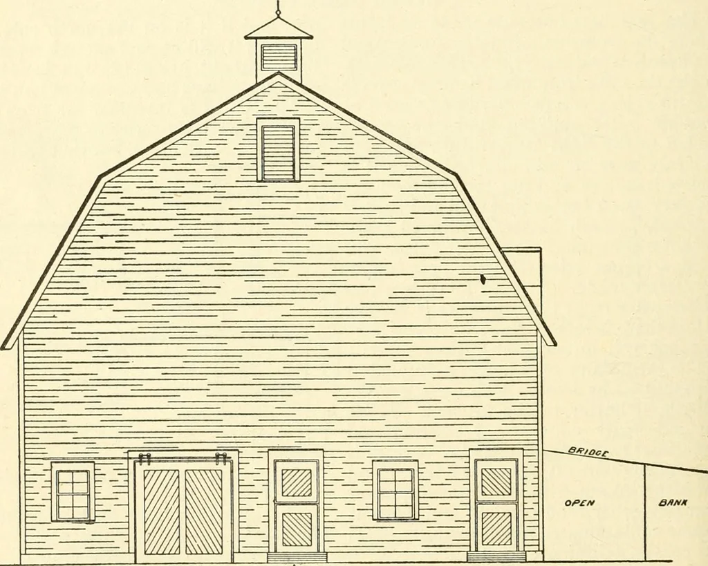 An illustration from Radford's combined house and barn plan book, 1908, leaf 157
