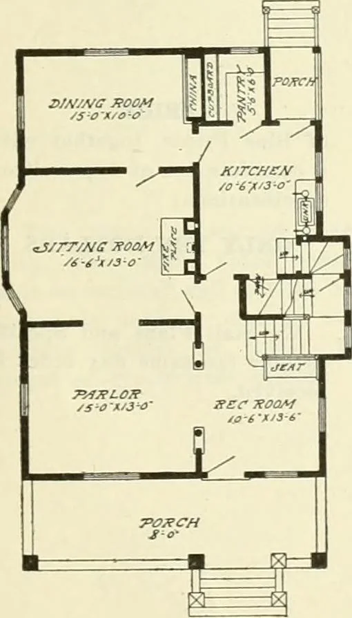 An illustration from Radford's combined house and barn plan book, 1908, leaf 16