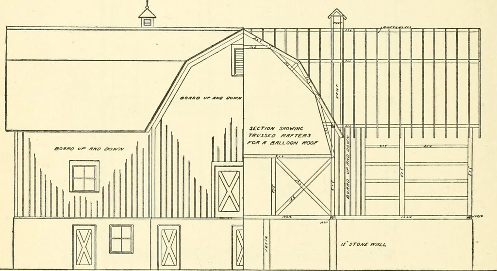 An illustration from Radford's combined house and barn plan book, 1908, leaf 167