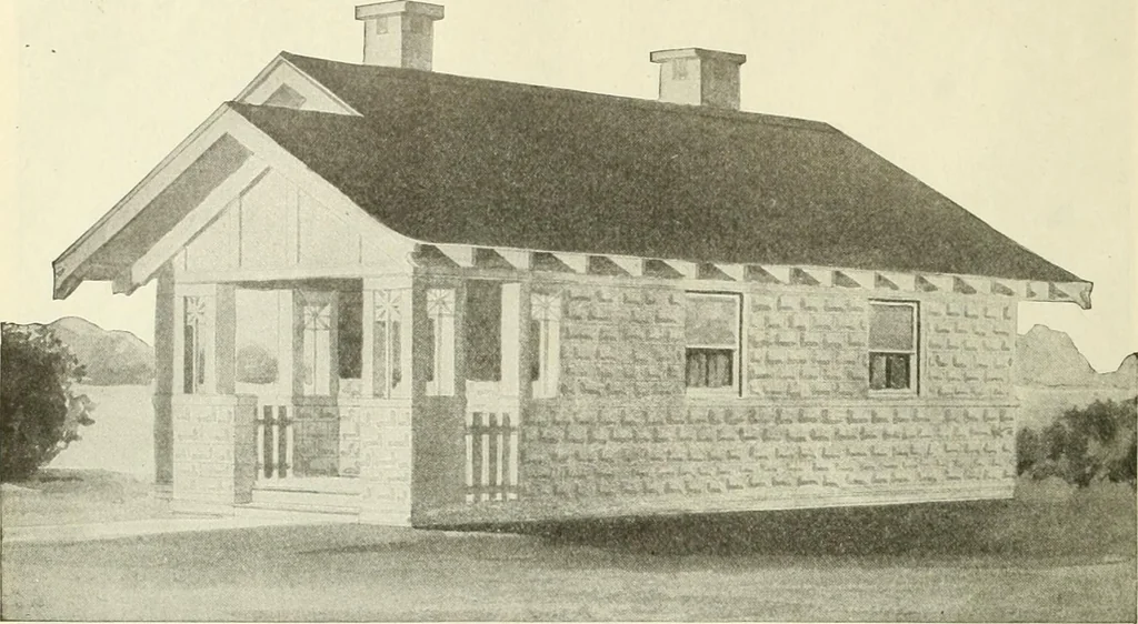 An illustration from Radford's combined house and barn plan book, 1908, leaf 17