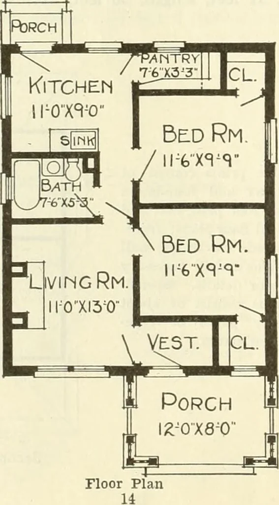 An illustration from Radford's combined house and barn plan book, 1908, leaf 17