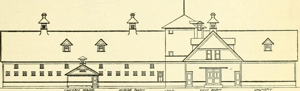 An illustration from Radford's combined house and barn plan book, 1908, leaf 170