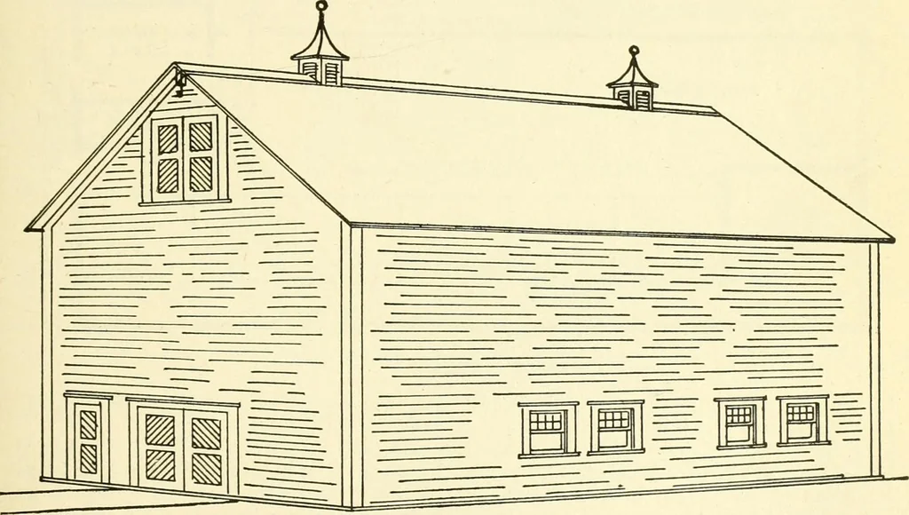 An illustration from Radford's combined house and barn plan book, 1908, leaf 176