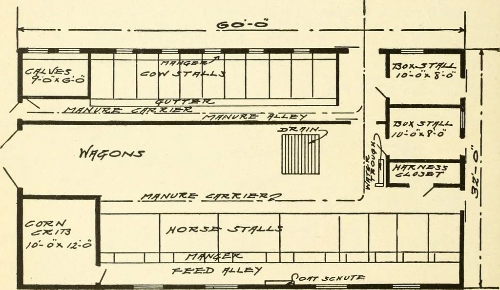 An illustration from Radford's combined house and barn plan book, 1908, leaf 177