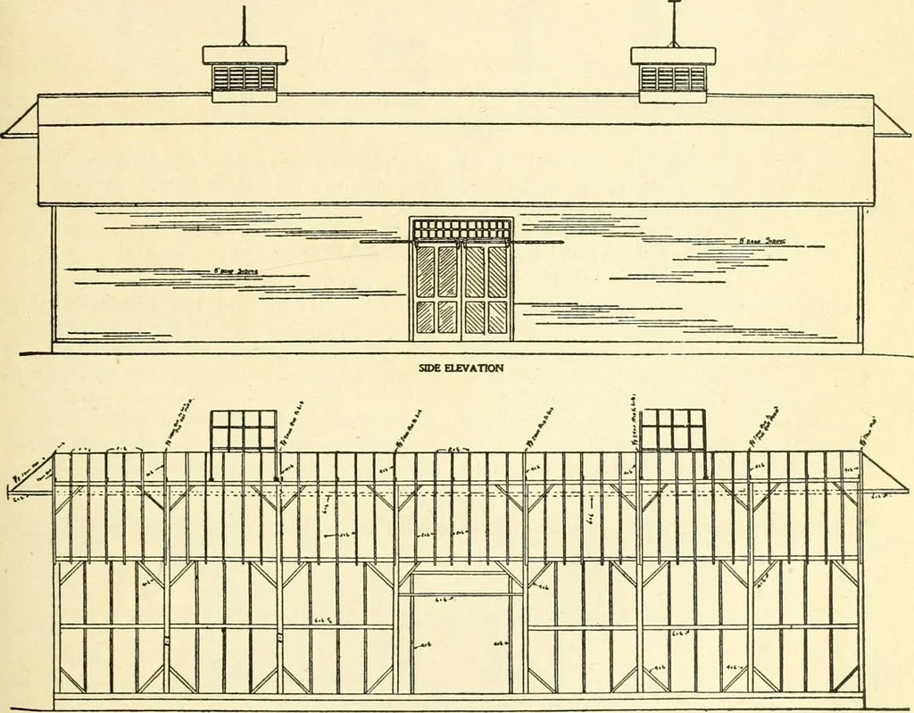 An illustration from Radford's combined house and barn plan book, 1908, leaf 178