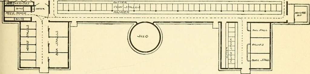 An illustration from Radford's combined house and barn plan book, 1908, leaf 180