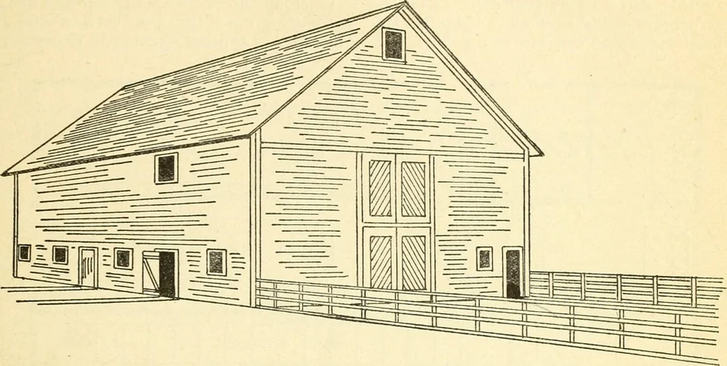 An illustration from Radford's combined house and barn plan book, 1908, leaf 182