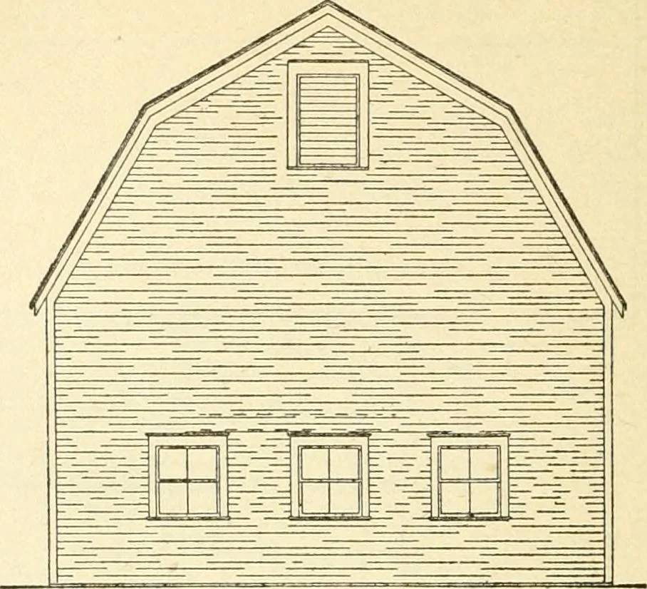 An illustration from Radford's combined house and barn plan book, 1908, leaf 185