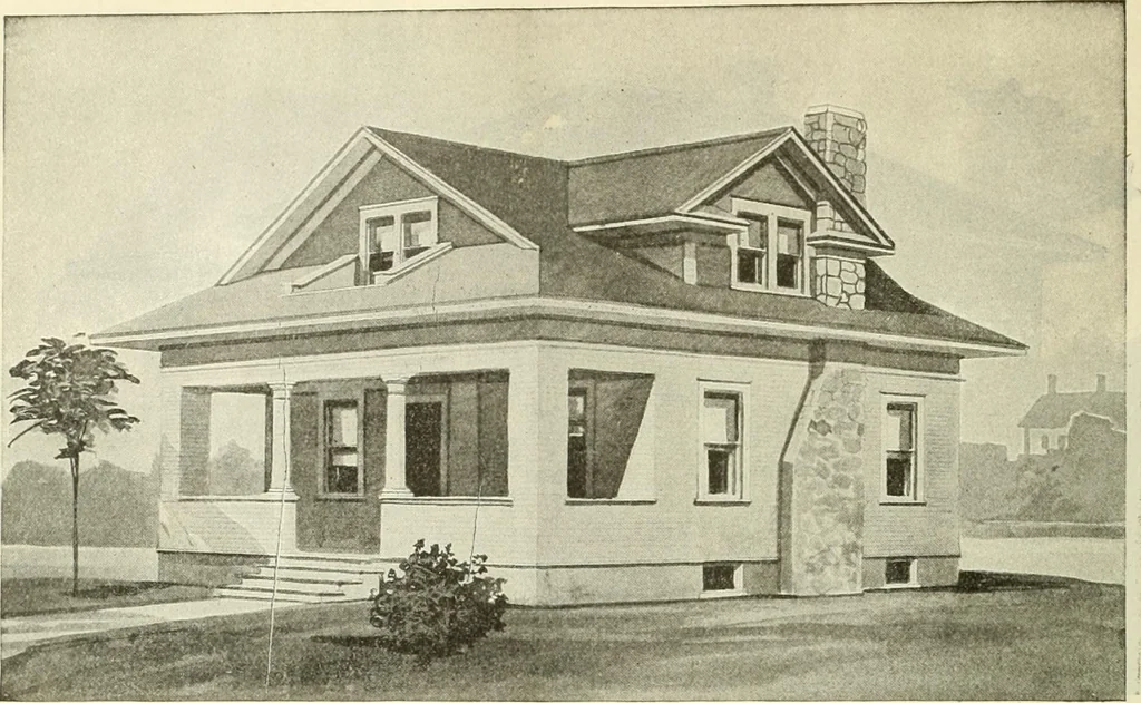 An illustration from Radford's combined house and barn plan book, 1908, leaf 19