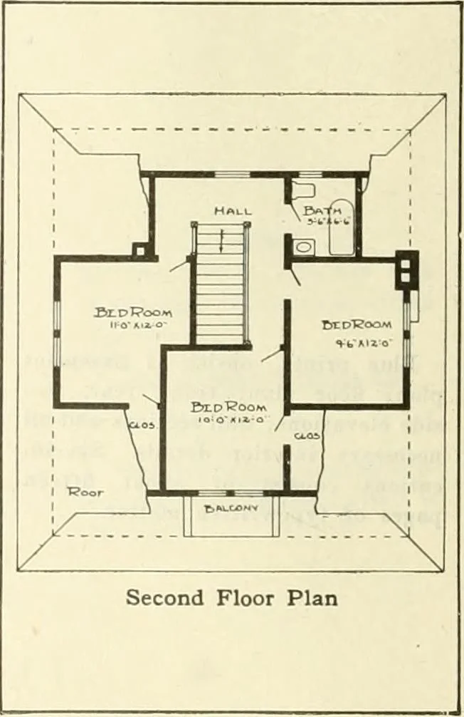 An illustration from Radford's combined house and barn plan book, 1908, leaf 19