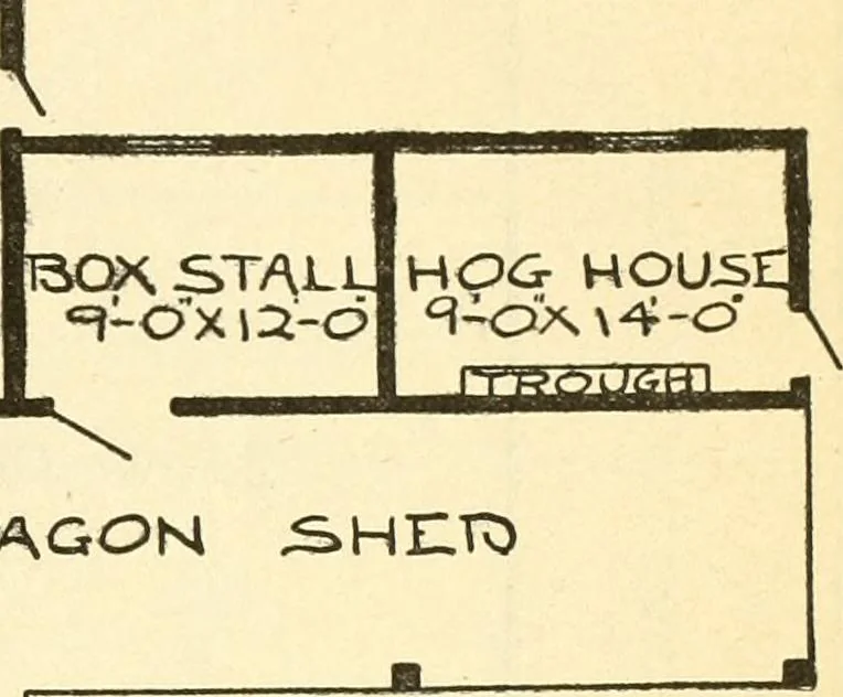 An illustration from Radford's combined house and barn plan book, 1908, leaf 190