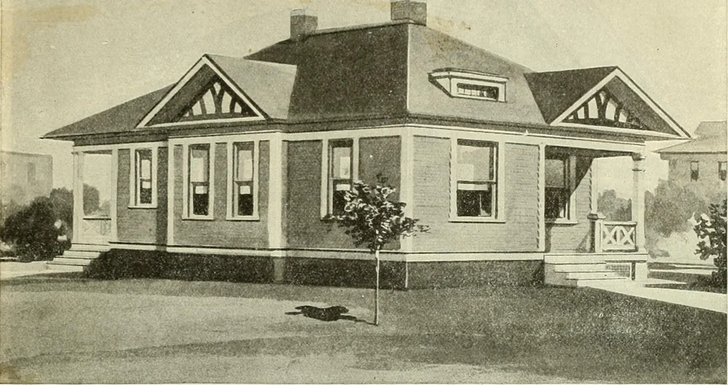 An illustration from Radford's combined house and barn plan book, 1908, leaf 20