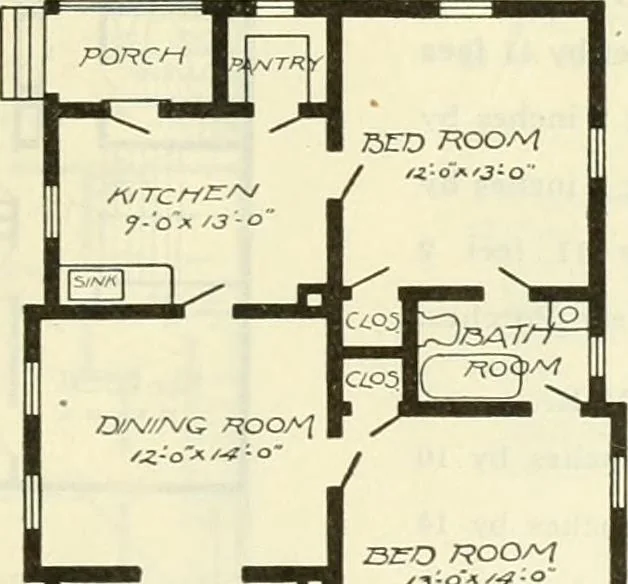 An illustration from Radford's combined house and barn plan book, 1908, leaf 20