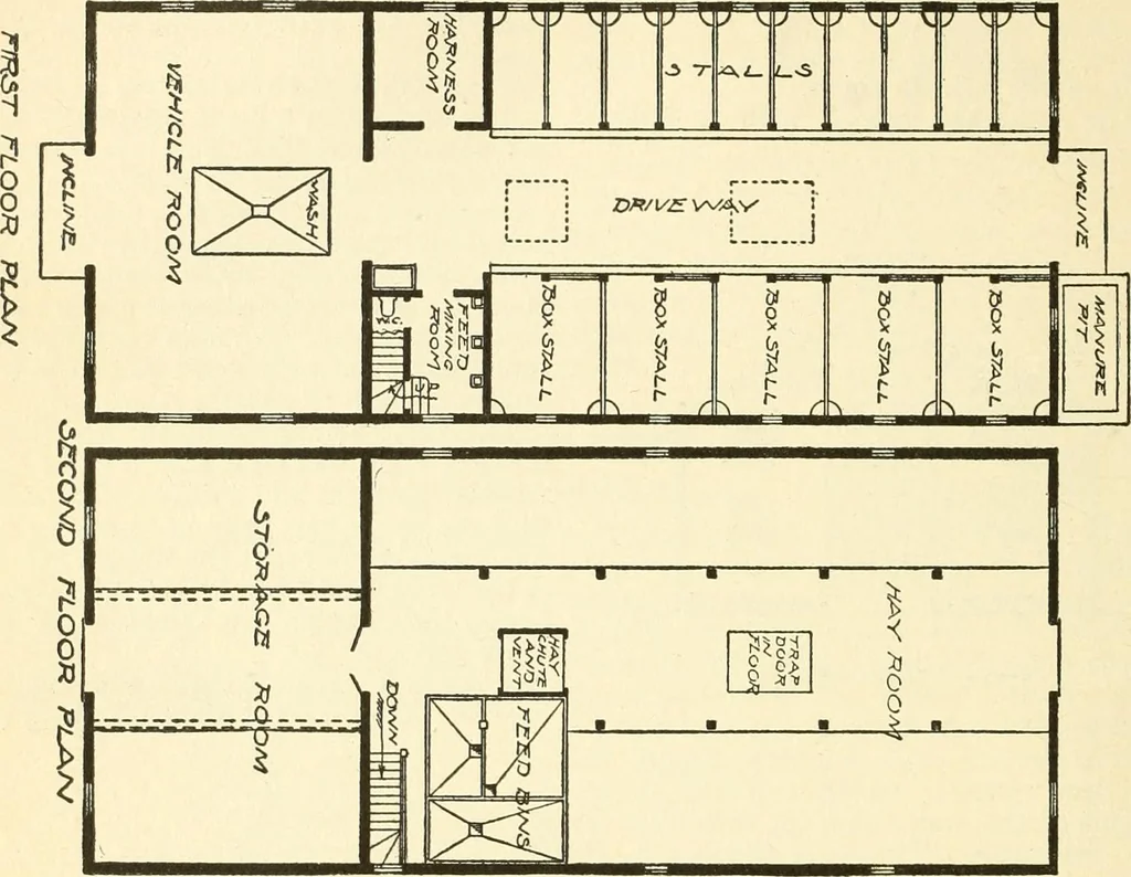 An illustration from Radford's combined house and barn plan book, 1908, leaf 203