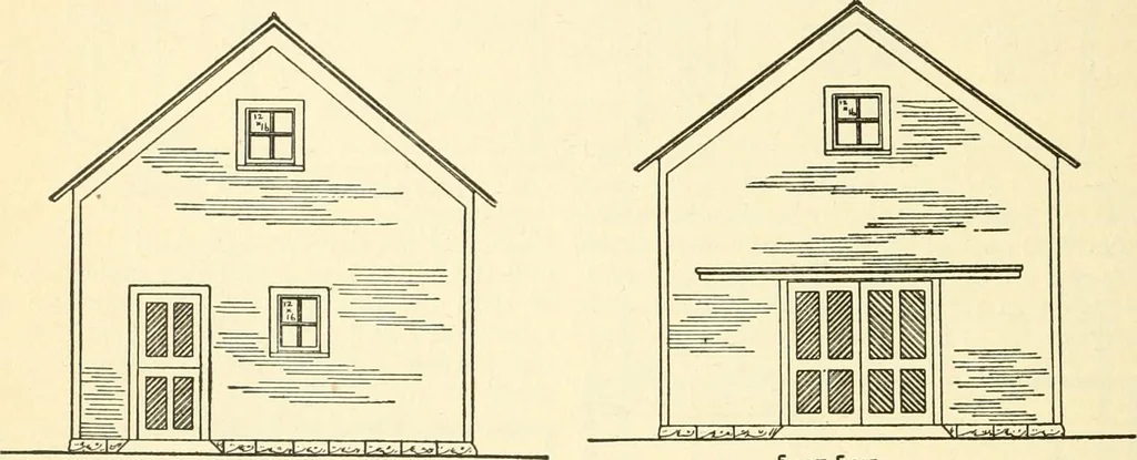 An illustration from Radford's combined house and barn plan book, 1908, leaf 207