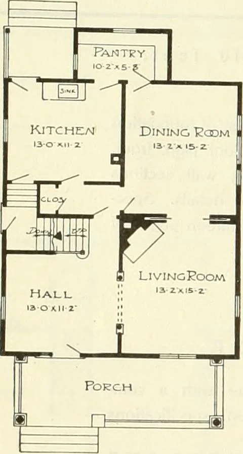 An illustration from Radford's combined house and barn plan book, 1908, leaf 21
