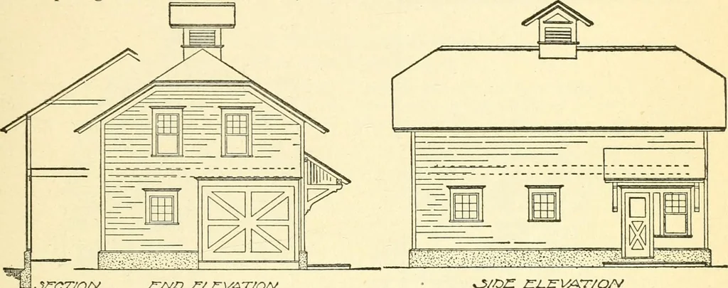An illustration from Radford's combined house and barn plan book, 1908, leaf 210