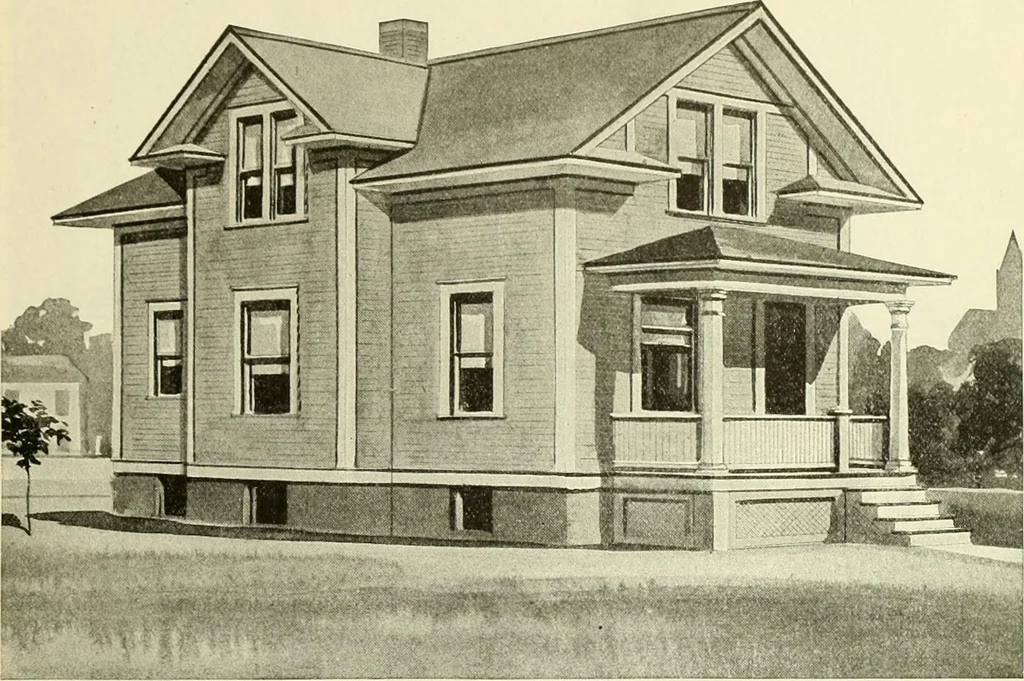 An illustration from Radford's combined house and barn plan book, 1908, leaf 22
