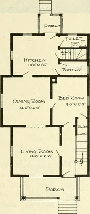 An illustration from Radford's combined house and barn plan book, 1908, leaf 22