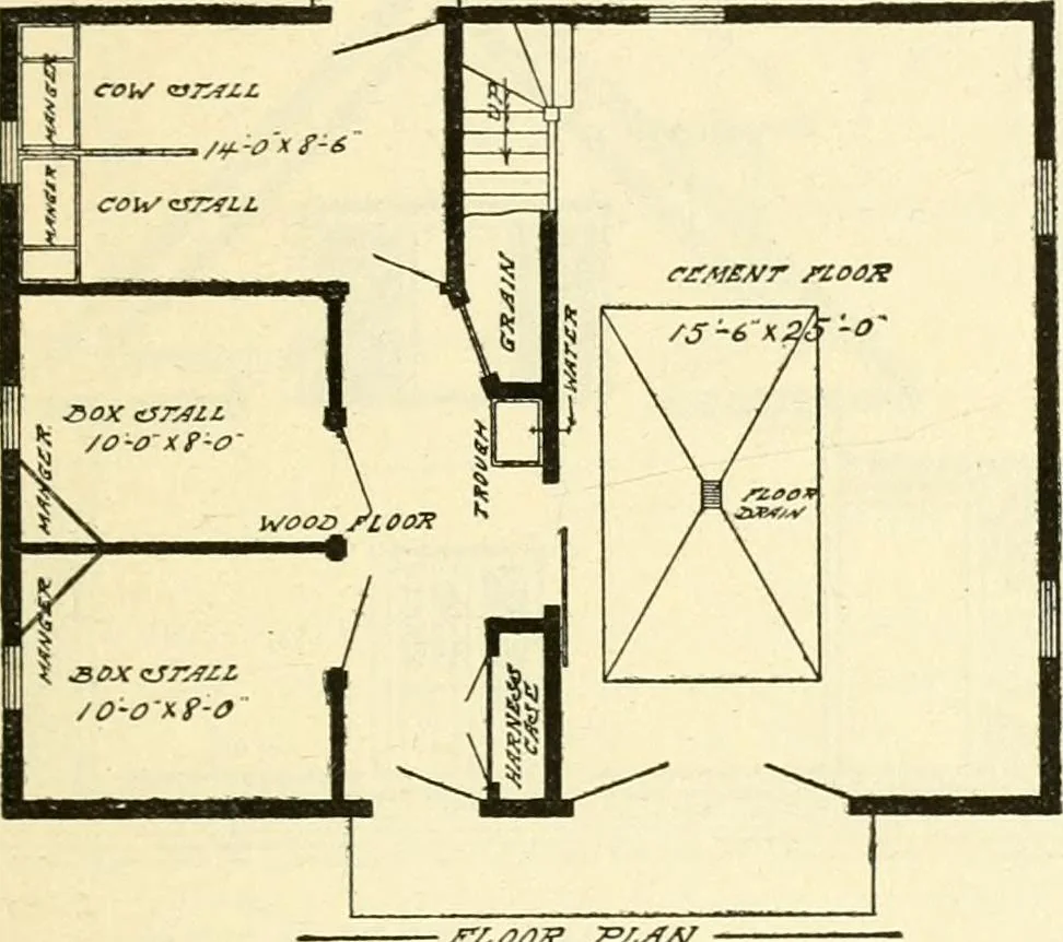 An illustration from Radford's combined house and barn plan book, 1908, leaf 222